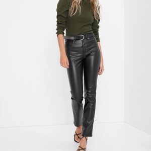 Gap Faux Leather High Rise Vintage Slim Pants Black Size 28/6